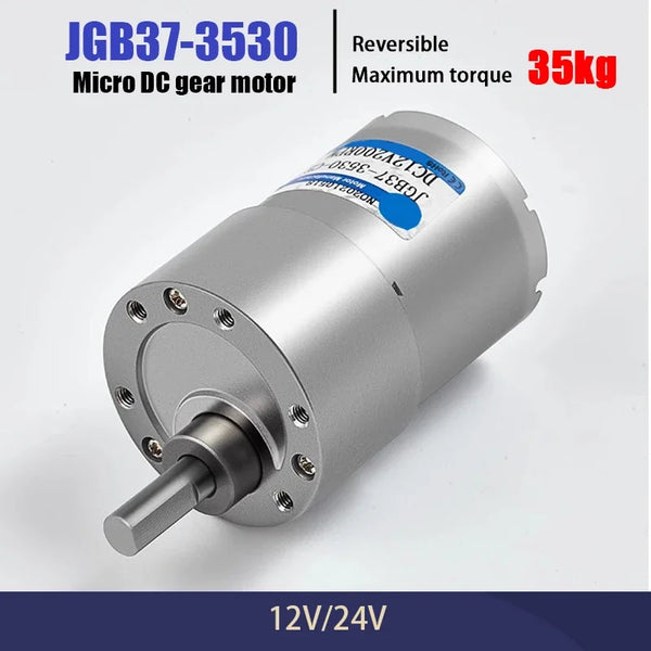 High Torque DC Gear Motor 12V/24V Jgb37-3530 Metal Gearbox Speed Controller Motor Adjustable RPM for Robotics/Industrial