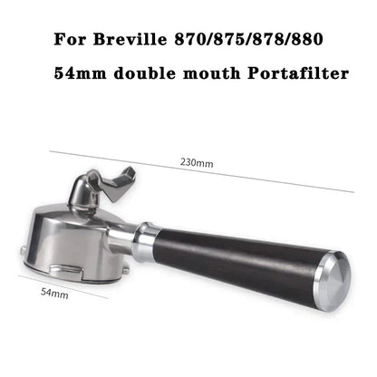 54mm Stainless Steel Double Mouth Portafilter for Breville Sage870/875/878/880 Bottomless Coffee Filter Handle Modification Tool
