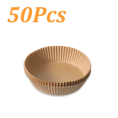 50-500Pcs Disposable Air Fryer Paper Oven Paper Nonstick Air Fryer Baking Paper Round Square Air Fryer Paper Kitchen Accessory