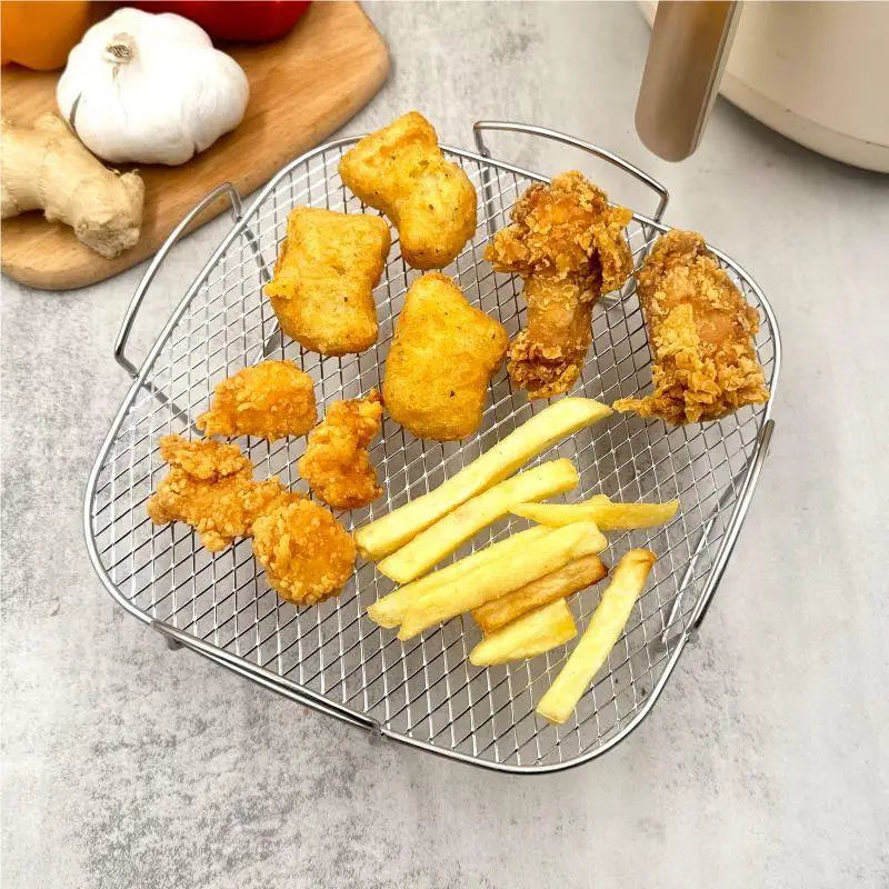 Kitchen Utensils Cook Multiple Foods Air Fryer Grille Compatible with Air Fryers Oven Grill Stainless Steel Stackable Grill