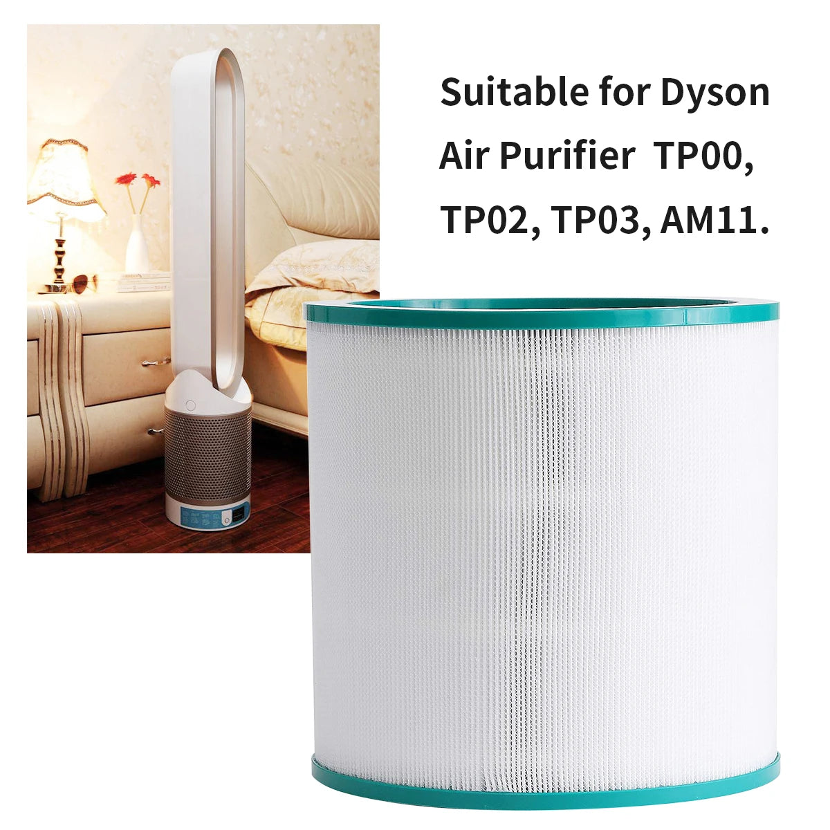 Replacement Filter for Dyson TP01 TP02 TP03 AM11 BP01 Air Purifier,Used for Dyson Fan Pure Cold Chain Tower Purifier 968126-03