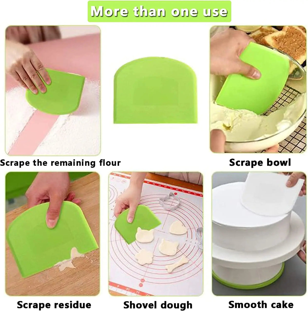 2PCS Plastic Dough Scraper Bowl Scraper Bench Scraper Flexible Dough Cutter Multipurpose Food Scrappers Dropshipping