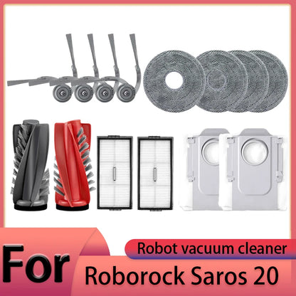 Compatible with Roborock Saros 20 Robot Vacuum Cleaner Accessories Main Brush Side Brush HEPA Filter Mop Cloths Dust Bag Spare Parts