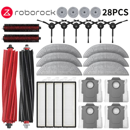 Compatible with Roborock S8 MaxV Ultra Robot Vacuum Spare Parts Main Side Brushes Mop Cloths HEPA Filters Dust Bags Accessories