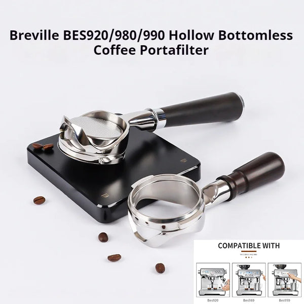 Modified Hollowed 58mm Bottomless Handle For Breville BES920 980 990 Coffee Machine Naked Espresso Portafilter With Basket