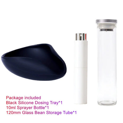 Coffee Barista Tools Set Silicone Dosing Cup Spray Bottle Glass Bean Storage Airtight Container One Way Valve Aluminum Cap