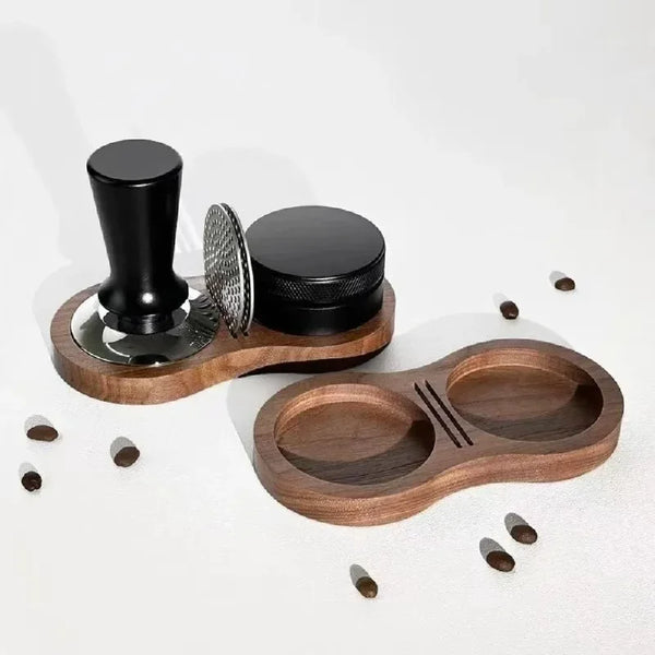 Walnut Wood Coffee Tamper Station Professional Non-Slip Bottom Coffee Tamper Storage Base Multi-functional Stable