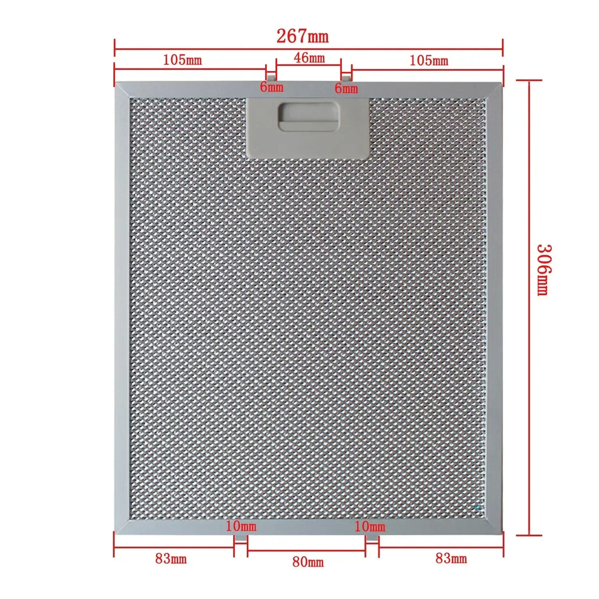 267 X 305 mm 480122102168 KIT0010805 Cooker Hood Mesh Filter Metal Range Hood Grease Filter Exhaust Mesh Extractor