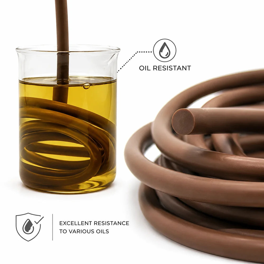 10/5/2M Brown FKM Seal Strip Dia 1.5~10mm Corrosion resistant/oil/chemical tank sealing strip