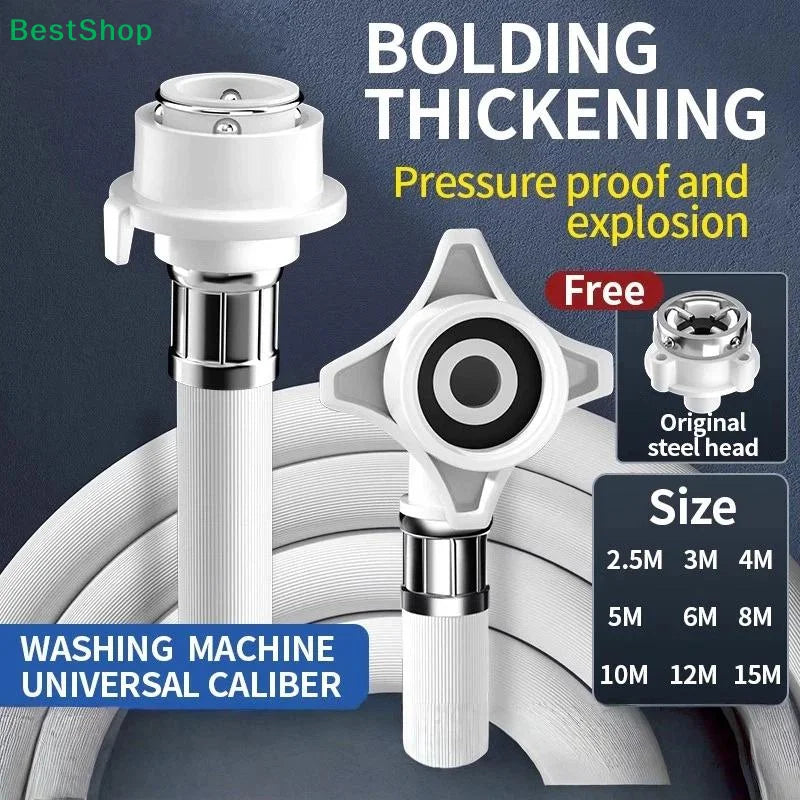 〔P〕Automatic Washing Machine Water Inlet Pipe Optional Hose Extension Adjustable Head Thickened Upper Water Pipe