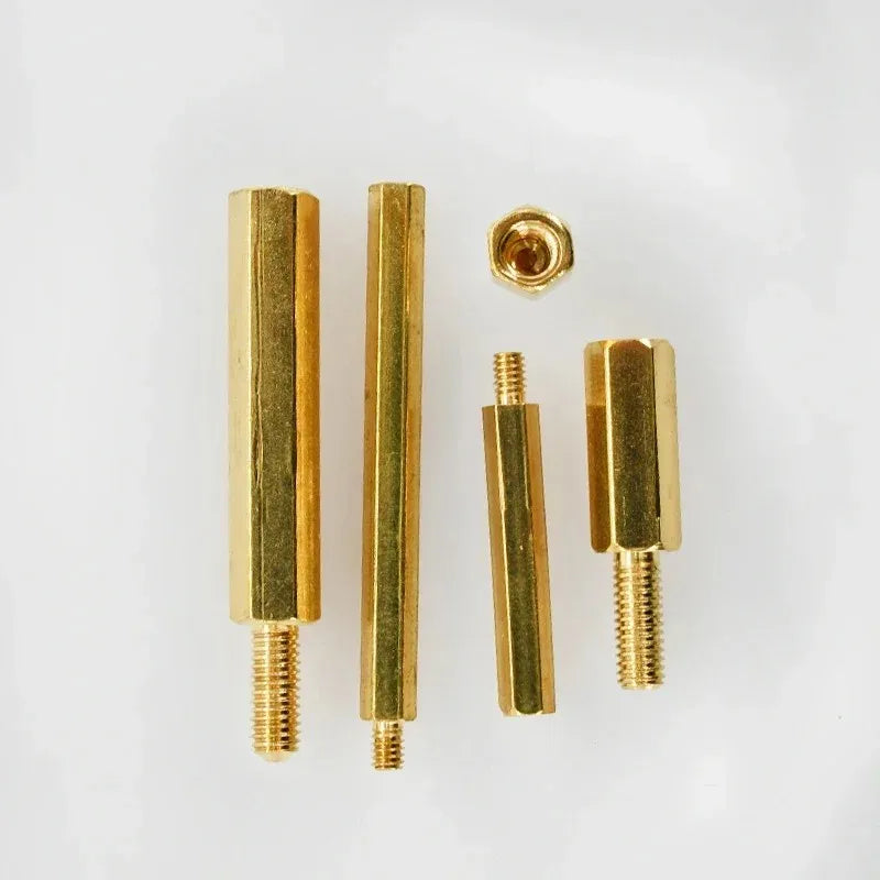100PCS M2 M2.5 M3 M4 Male-Female Hex Brass Motherboard Standoff Hexagonal PCB Support Rack Stud Mount Column Spacing Screw Bolt