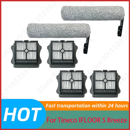 For Tineco IFLOOR 5 Breeze Complete Wet/Dry All-in-One Vacuum Cleaner Spare Parts Brush Roller and HEPA Filter Replacement Acces