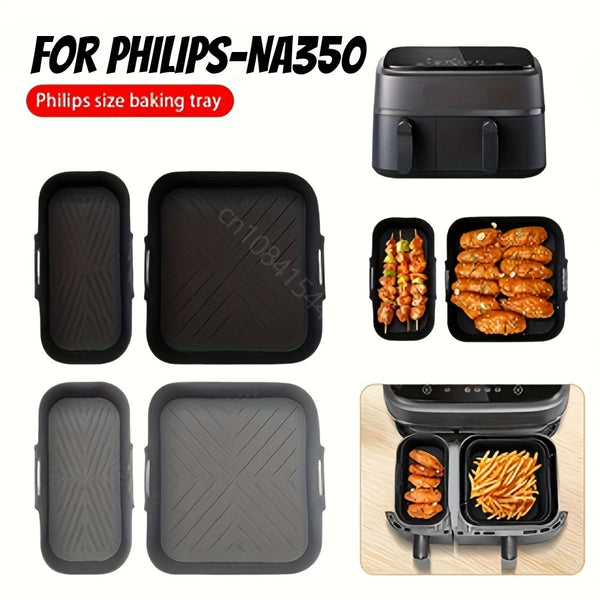 Air Fryer Silicone Liner for Philips Dual Basket Air Fryer NA350 Series 6L/3L Reusable Dual Airfryer Liner Air Fryer Accessories