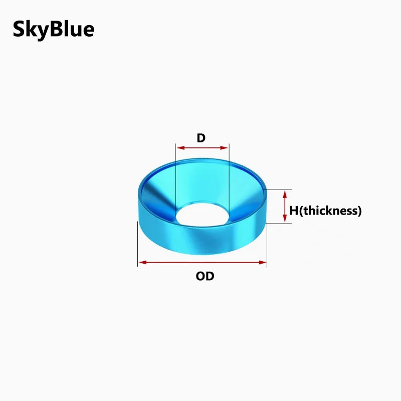 15Pcs Aluminum Alloy Conical Washers Aluminium Colorful Anodized For Countersunk Screw Spacers Gasket M2 M2.5 M3 M4 M5 M6 M8