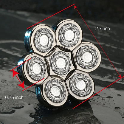 Replacement for Head Shavers 7 Heads Beard Hair Replacement for Razor for Head for Bald Men Interf
