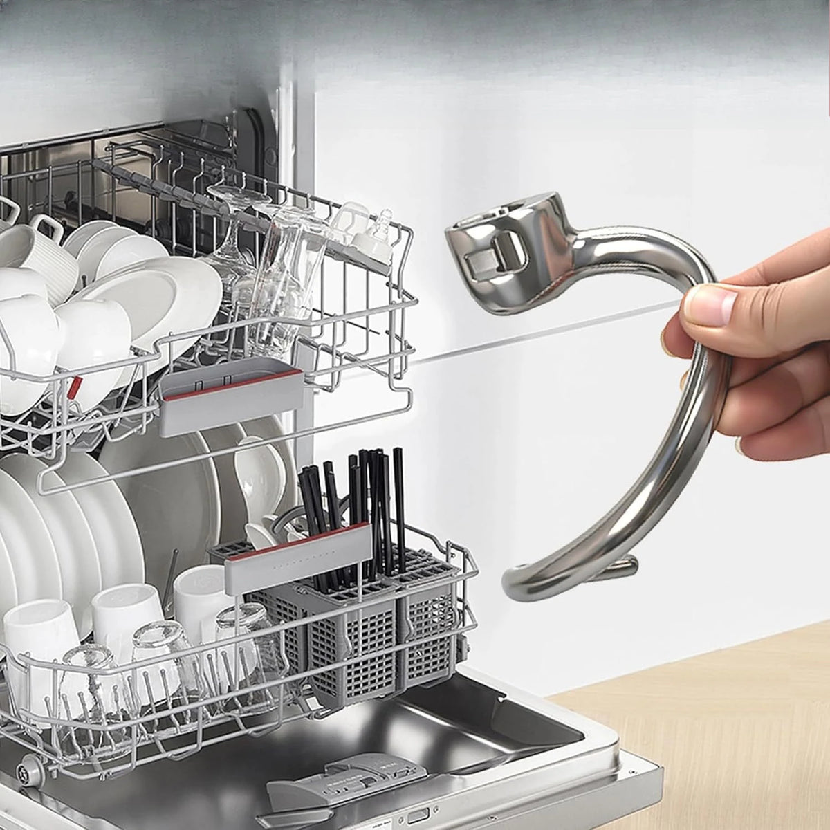 Stainless Steel Spiral Dough Hook For KitchenAid 4 5 5Qt Stand Mixer Kneading Attachment Accessories