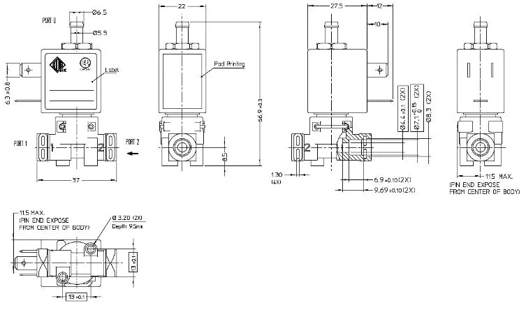 3/2 Way NC Direct Acting Solenoid Valve AC230V 50Hz 15bar 1.2mm Plastic for Coffee Machine “Replacement for ODE