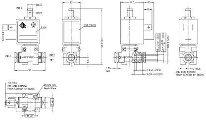 3/2 Way NC Direct Acting Solenoid Valve AC230V 50Hz 15bar 1.2mm Plastic for Coffee Machine “Replacement for ODE