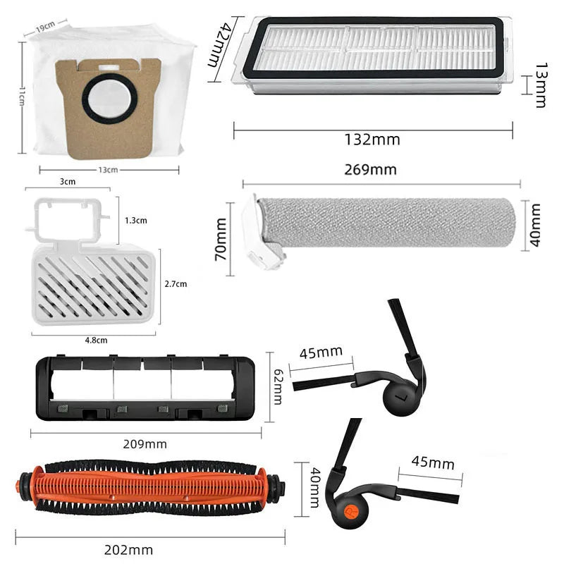 Compatible with Xiaomi Mijia Robot Vacuum 6/ PV32CN Vacuum Cleaner Accessories Main Roller Side Brush Filter Roller Mop Replacement Spare