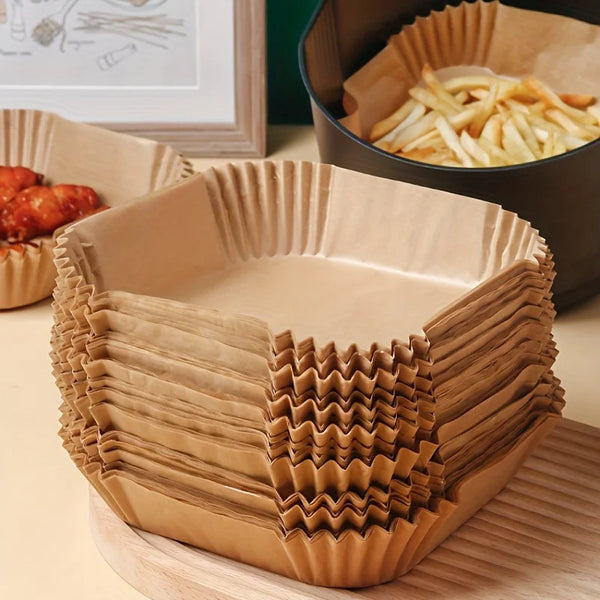 10-200pcs Air Fryer Disposable Paper Liner Square Air Fryer Liner Oil & Parchment Paper for Baking Roasting & BBQs Gr