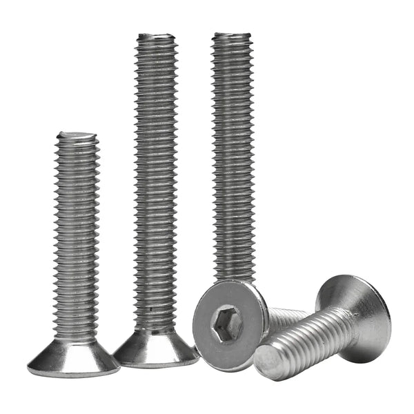 DIN7991 304 Stainless Steel Hex Socket Screw Countersunk Flat Bolts Furniture Screws Motorcycle Metal Fasterner Screws M3 M4 M5