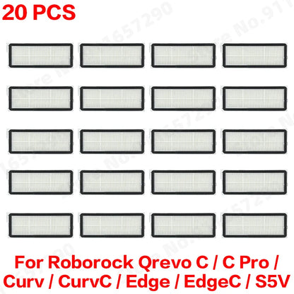 Compatible with Roborock Qrevo C/C Pro/Curv/CurvC/Edge/EdgeC/S5V Compatible Main Side Brush, Mop Cloth, Dust Bag & Filter Set