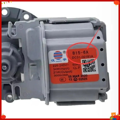 B15‑6A DC31‑00181A Drain Pump Motor, Washing Machine Repair Accessory Compatible with Samsung