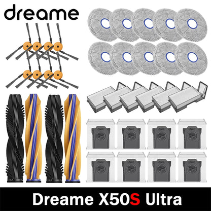 Dreame X50s Ultra Robot Vacuum Cleaner Accessories Main Side Brush HEPA Filter Mop Cloths Dust Bag Spare Parts