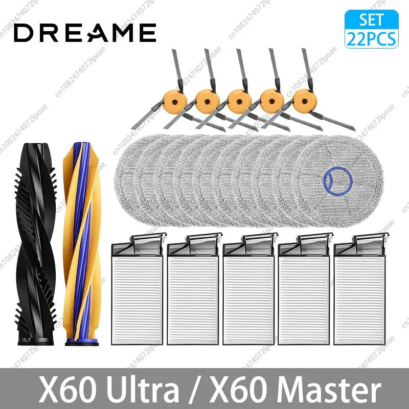 Dreame X60 Ultra / X60 Master Accessories Main Side Brush HEPA Filter Mop Cloths Dust Bag Vacuum Cleaner Replacement Spare Parts