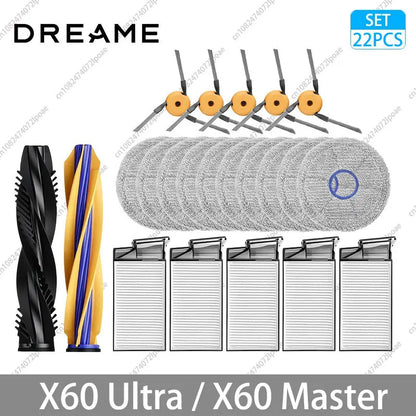 Dreame X60 Ultra / X60 Master Accessories Main Side Brush HEPA Filter Mop Cloths Dust Bag Vacuum Cleaner Replacement Spare Parts