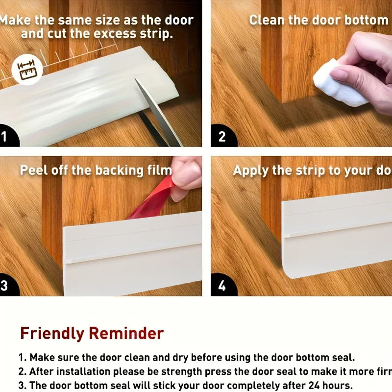 Self-Adhesive Thickened Door Bottom Sealing Strip Thermal Insulation Door Weatherstrip Anti-cold Window Draft Stopper Tape
