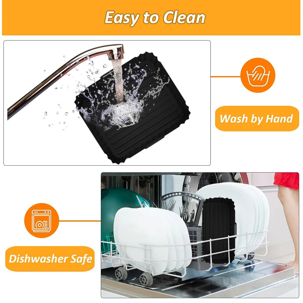Silicone Air Fryer Liner for Philips Dual Basket Air Fryer 3000 Series 6L/3L, Reusable Dual Airfryer Liner Air Fryer Accessories