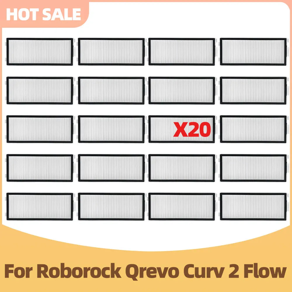Compatible with Roborock Qrevo Curv 2 Flow / Qrevo Edge 2 Flow / Saros 20 Flow Roller Mop Main Side Brush Filter Dust Bag Parts