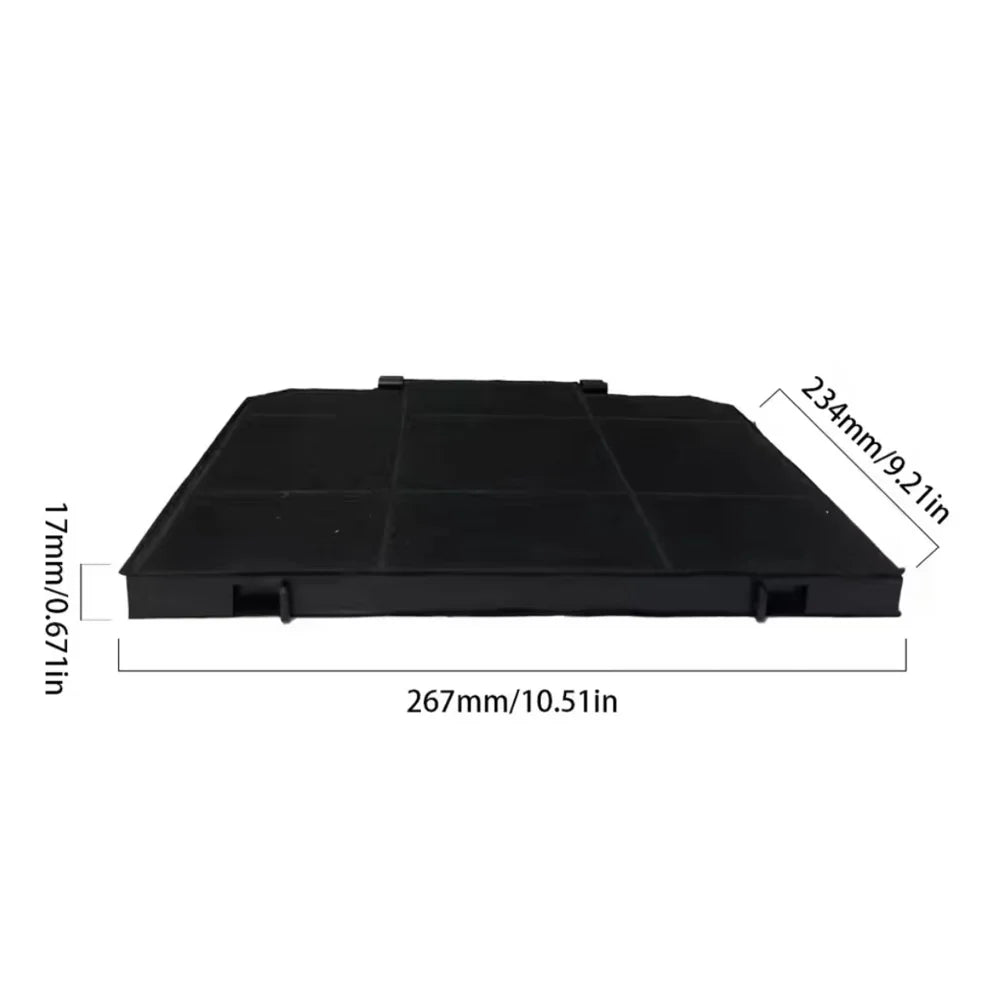 KBD-176 Range Hood Activated Carbon Filter 267×234×17mm Rectangular Cooker Hood Odor Grease Removal Replacement Filter Kitchen E