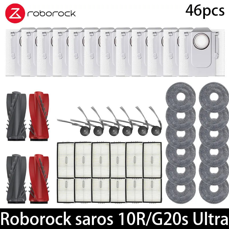 Compatible with Roborock Saros 10R/G20S Ultra Accessories Brush Filter Mop Cloth Dust Bag Spare Parts