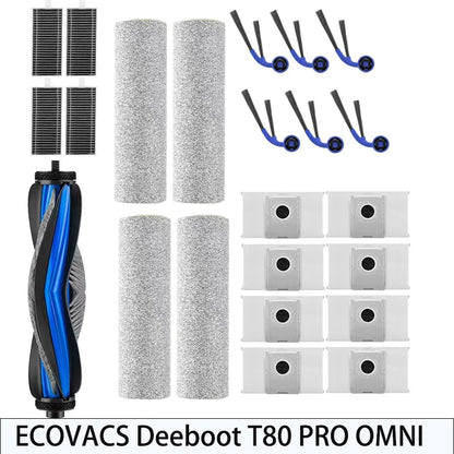 ECOVACS T80 OMNI 、T80 PRO OMNI Vacuum Parts Main Roller Mop Cloth Side Brush Dust Bag HEPA Filter Accessories