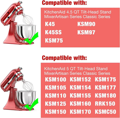 Replacement part K45WW Stainless Steel 6-Wire Whisk Attachment for KitchenAid 4.5-5-Quart Bowl Stand Mixer, Whisk