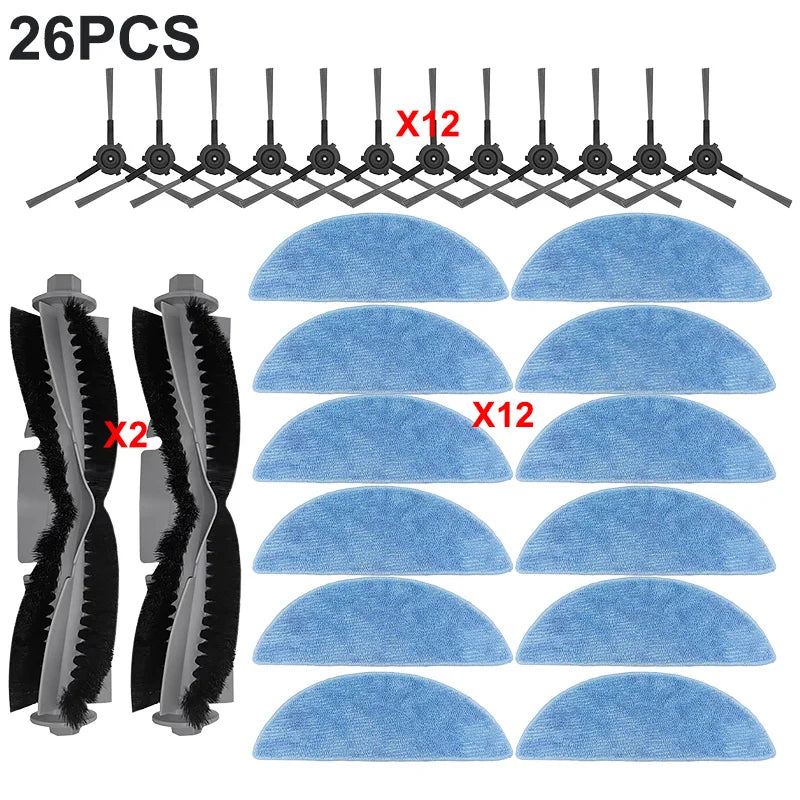 Compatible with (ECOVACS DEBOT Y1 PRO, DEEBOOT NEO 2.0, YEEDI Y1 PRO) Vacuum Parts Main Roller Side Brush Filter Mop Cloth Accessories