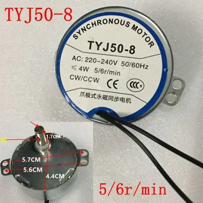 Synchronous Motor For Air Blower TY-50A TYJ50-8 TYJ50-20-8A3 50TYZ TYJ50-8A7 Electric Oven Microwave Oven Tray Motor parts