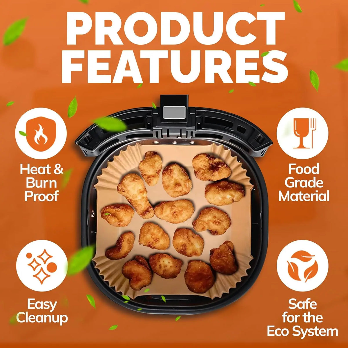 Air Fryer Paper Liners for Ninja Foodi Grill AG301 Grill, AF141 Pro 4-in-1 Disposable Square Parchment Paper