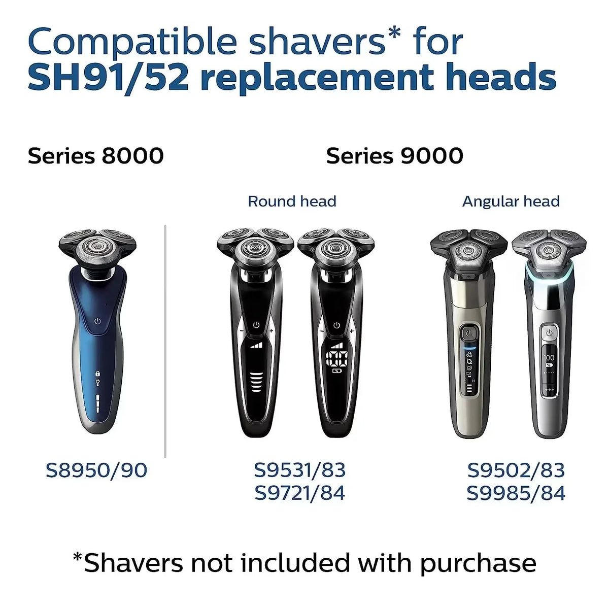 SH91 Replacement Shaver Head Compatible with Philips Series 9000 / S9000 Prestige