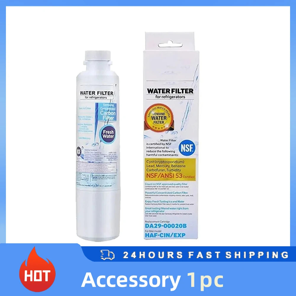 Replacement Refrigerator Filter DA29-00020B HAF CIN EXP 46-9101 High Performance Cartridge Packaging with three-star logo