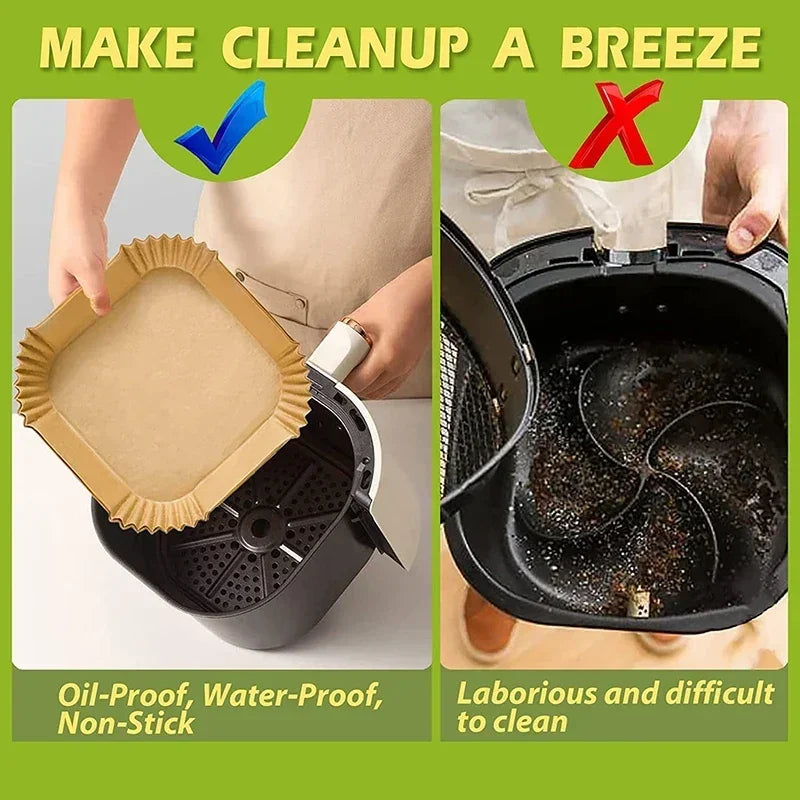 Air Fryer Paper Oven Paper Disposable Brush Non-Stick Airfryer Baking Papers Liners Parchment Paper for Baking Microwave