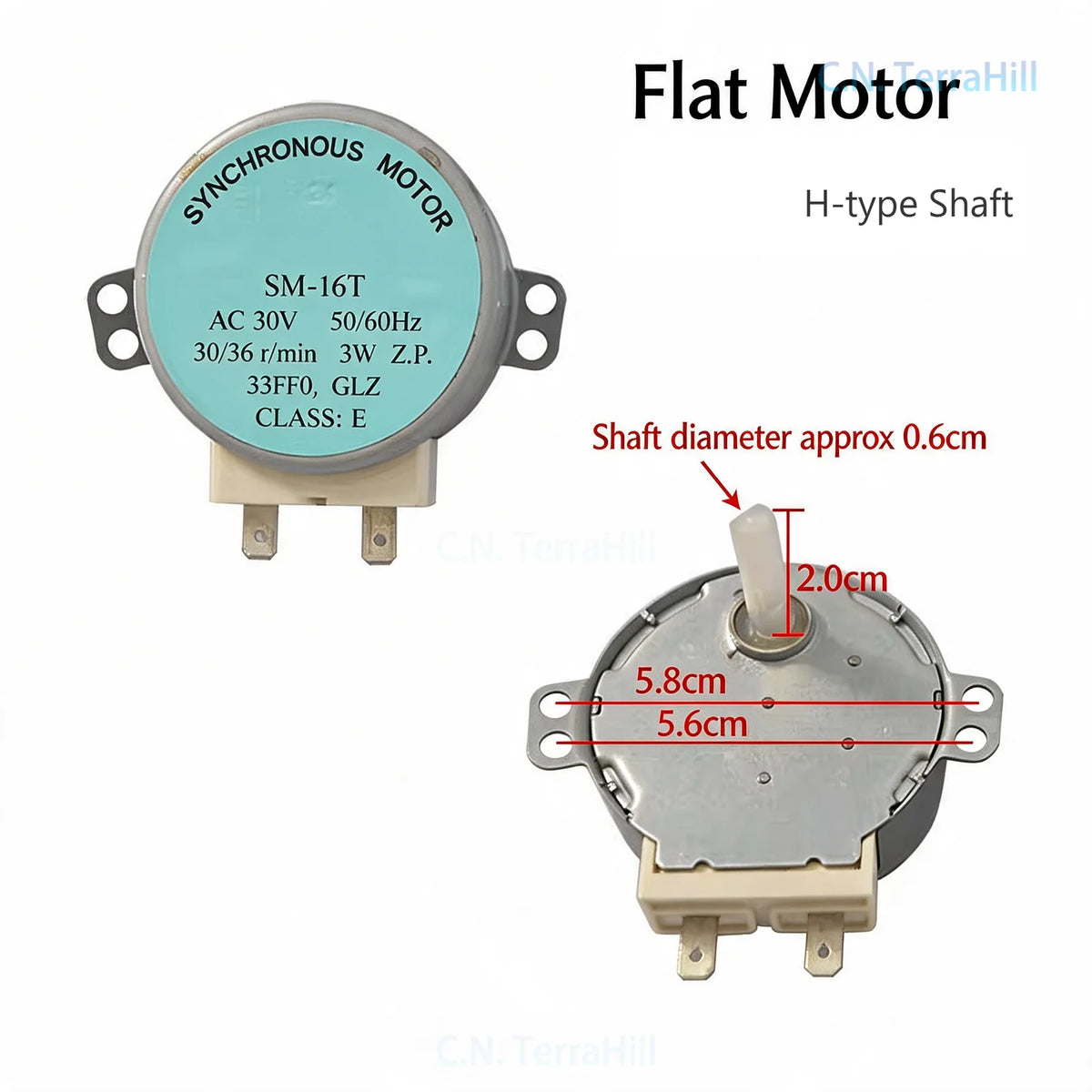 Microwave Oven Turntable Motor SM-16T Synchronous Stirring Motor AC30V Replacement Part Compatible with Galanz