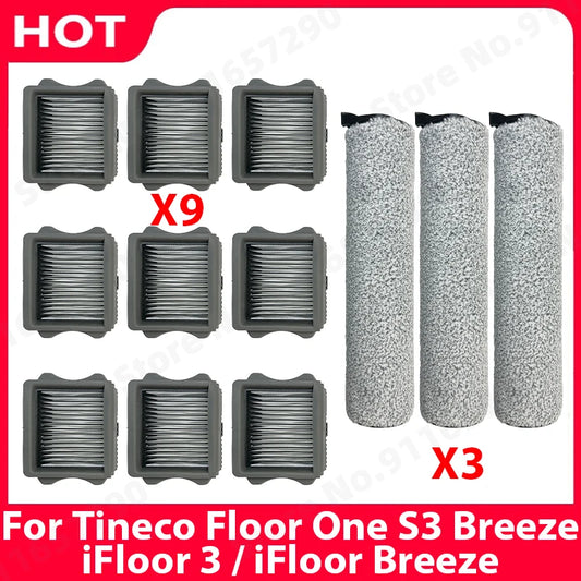 For Tineco Floor One S3 Breeze / IFloor 3 / IFloor Breeze Main Roller Brush HEPA Filter Kits Robot Vacuum Cleaner Accessories