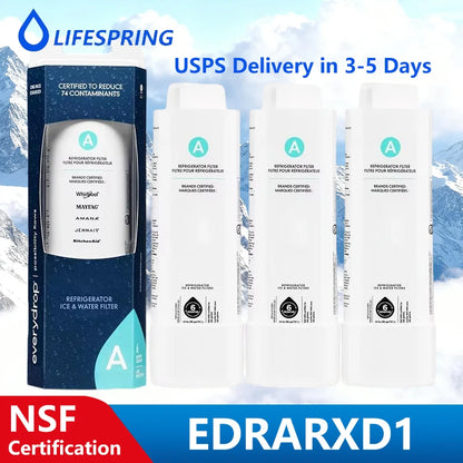 Replacement Refrigerator Water Filter Compatible with Whirlpool EDRARXD1 / EDRARXD1B / WRMF3636RZ / WRFF3536SZ / WRMF3636RV — Model Options