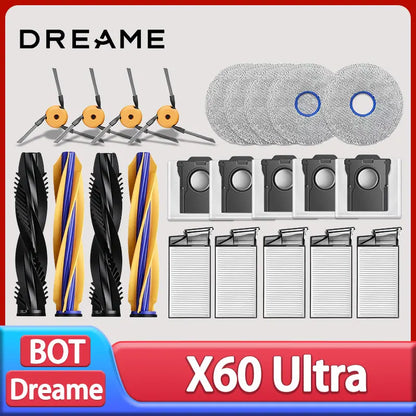 Dreame X60 Ultra / X60 Master Accessories Main Side Brush HEPA Filter Mop Cloths Dust Bag Vacuum Cleaner Replacement Spare Parts