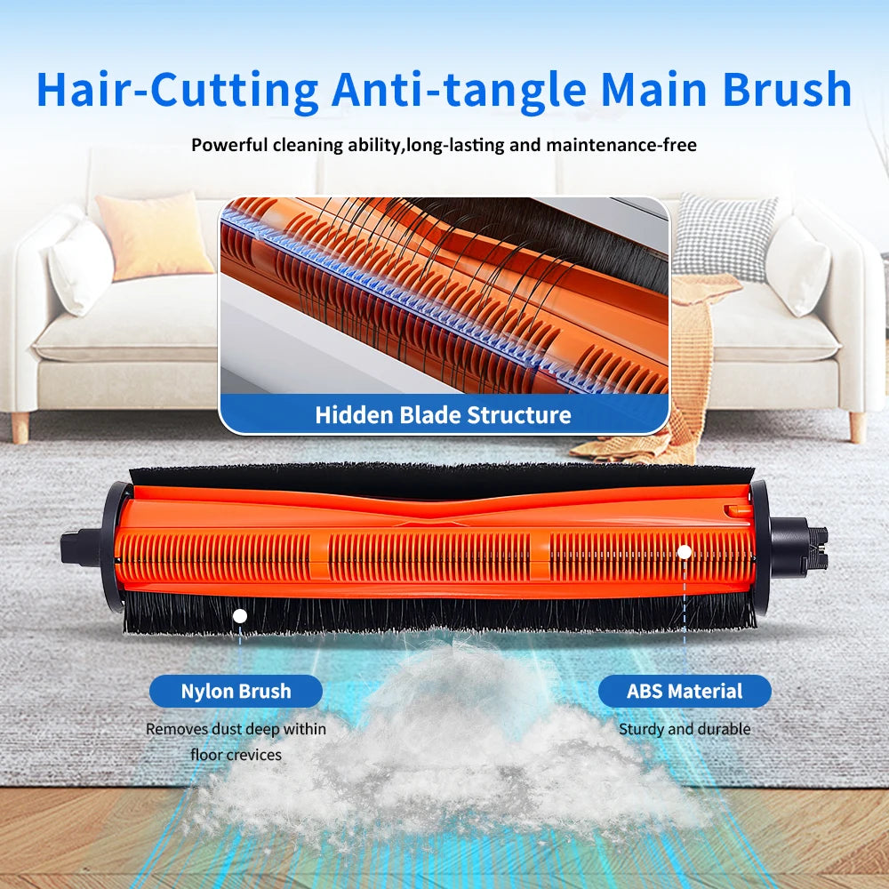 For Xiaomi Omni 1S B116 X20+ X20 Plus X10+ X10plus S20+ S10+ M40 M30 M30S Cutting Hair Anti-Tangle Roller Brush Part Accessories