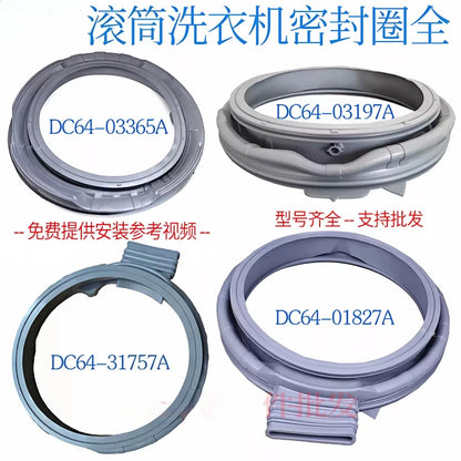 Compatible with Samsung Front Load Washing Machine Door Seal DC64-03235A/B DC64-03197A Rubber Gasket Washer Spare Part