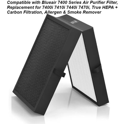 Replacement Filter for Blueair7400 Air Purifier Compatible with 7400i 7410i 7440i 7470i Models +Activated Carbon Combo Filte